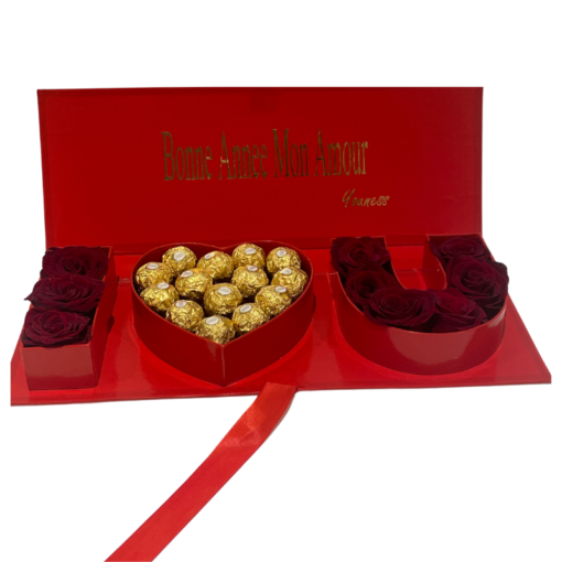 Coffret Cadeau "Mon Amour" – Roses et Chocolats - Image 2