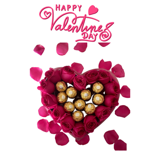 Coffret Cœur Roses & Chocolats – Spécial Saint-Valentin - Image 3